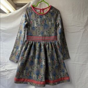 Matilda Jane Gray Dress with Pink and Blue Floral Pattern